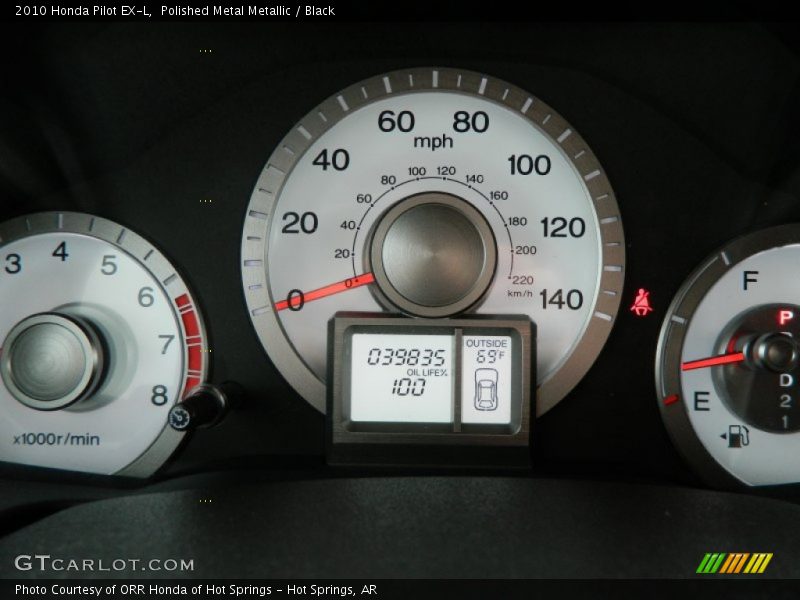 Polished Metal Metallic / Black 2010 Honda Pilot EX-L