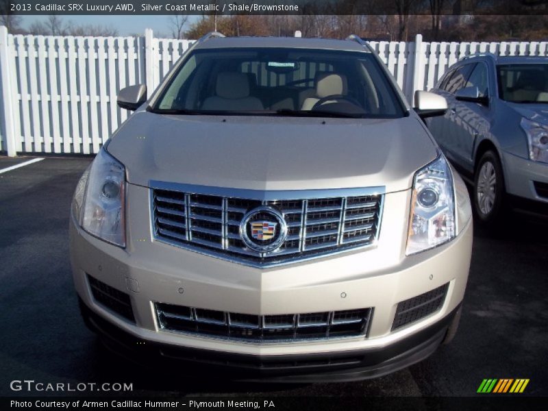 Silver Coast Metallic / Shale/Brownstone 2013 Cadillac SRX Luxury AWD