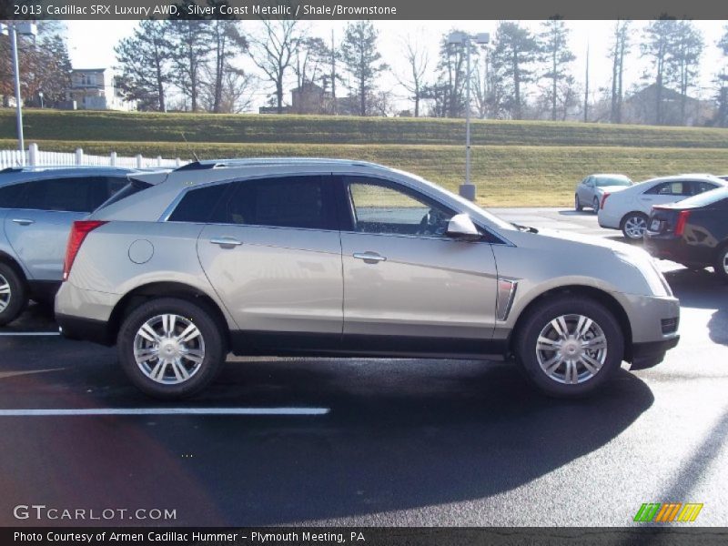 Silver Coast Metallic / Shale/Brownstone 2013 Cadillac SRX Luxury AWD