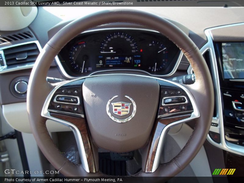 Silver Coast Metallic / Shale/Brownstone 2013 Cadillac SRX Luxury AWD