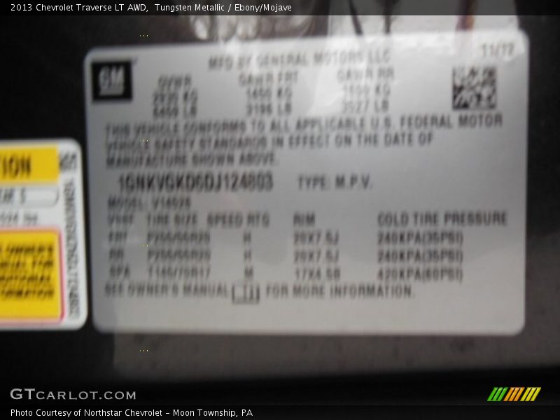 Tungsten Metallic / Ebony/Mojave 2013 Chevrolet Traverse LT AWD
