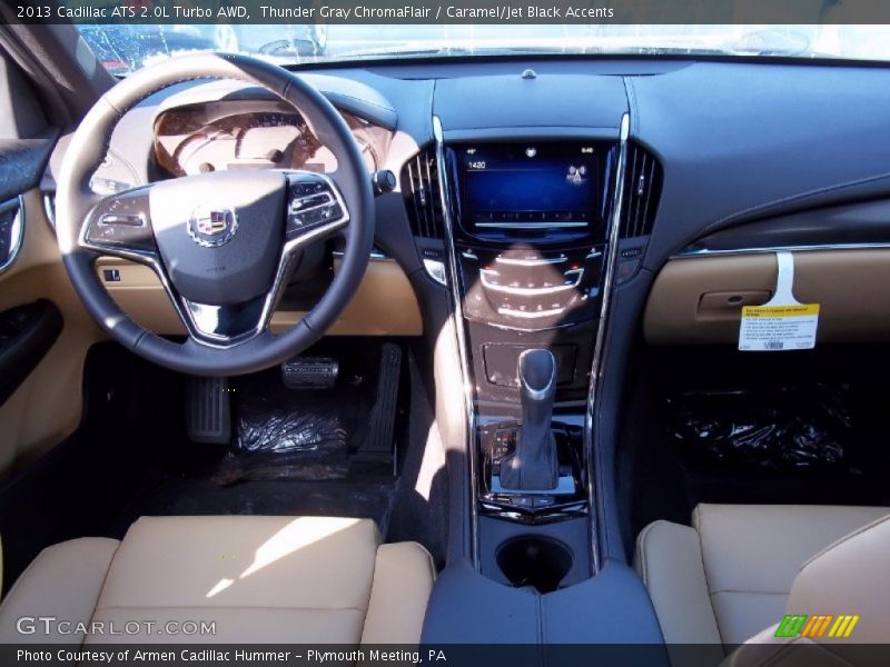 Thunder Gray ChromaFlair / Caramel/Jet Black Accents 2013 Cadillac ATS 2.0L Turbo AWD