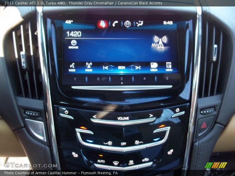 Thunder Gray ChromaFlair / Caramel/Jet Black Accents 2013 Cadillac ATS 2.0L Turbo AWD