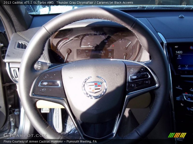 Thunder Gray ChromaFlair / Caramel/Jet Black Accents 2013 Cadillac ATS 2.0L Turbo AWD