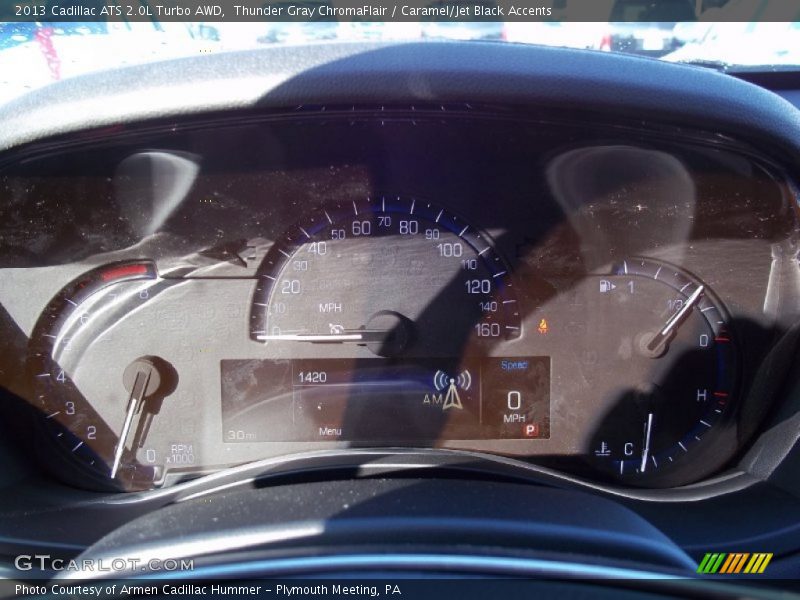Thunder Gray ChromaFlair / Caramel/Jet Black Accents 2013 Cadillac ATS 2.0L Turbo AWD
