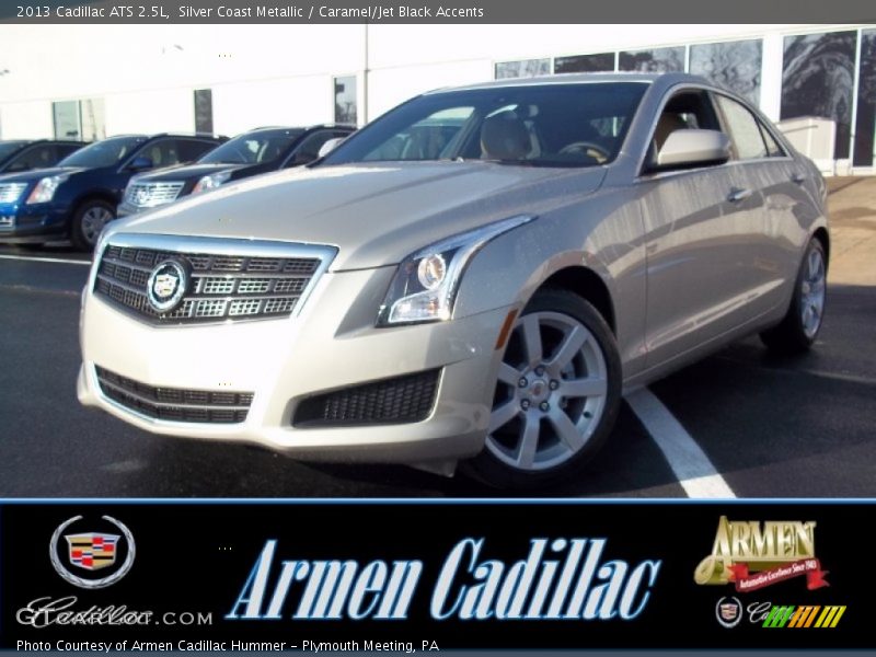 Silver Coast Metallic / Caramel/Jet Black Accents 2013 Cadillac ATS 2.5L