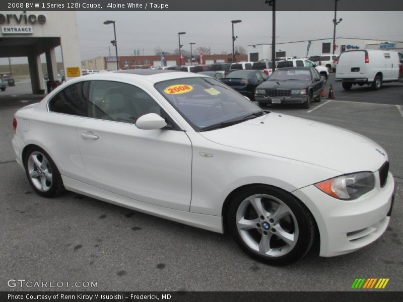 Alpine White / Taupe 2008 BMW 1 Series 128i Coupe