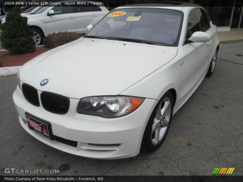 Alpine White / Taupe 2008 BMW 1 Series 128i Coupe