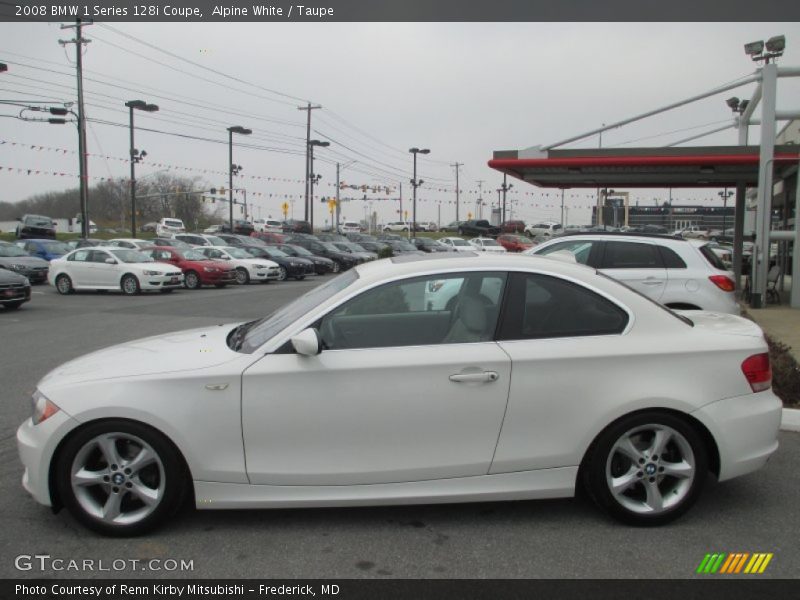 Alpine White / Taupe 2008 BMW 1 Series 128i Coupe