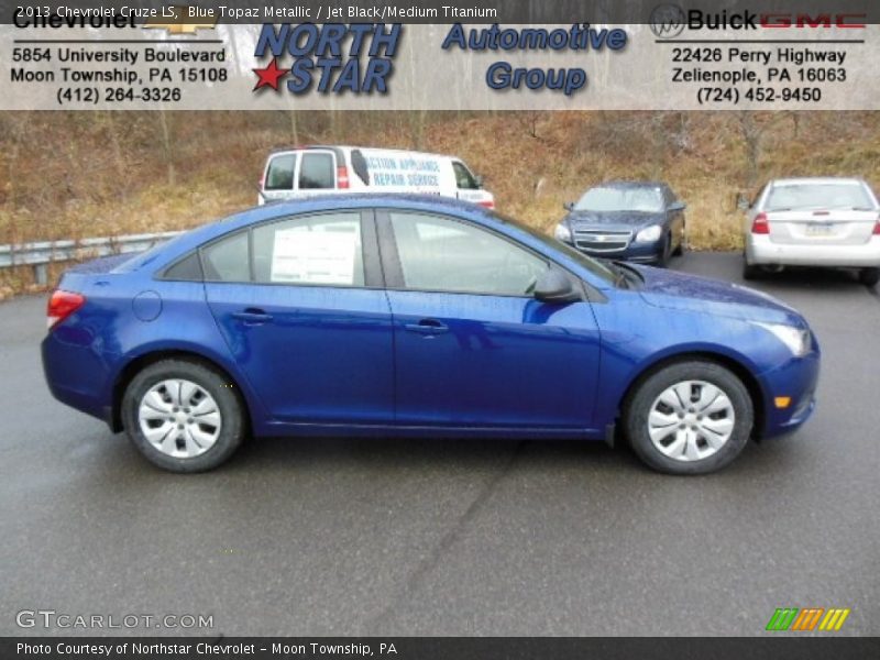 Blue Topaz Metallic / Jet Black/Medium Titanium 2013 Chevrolet Cruze LS