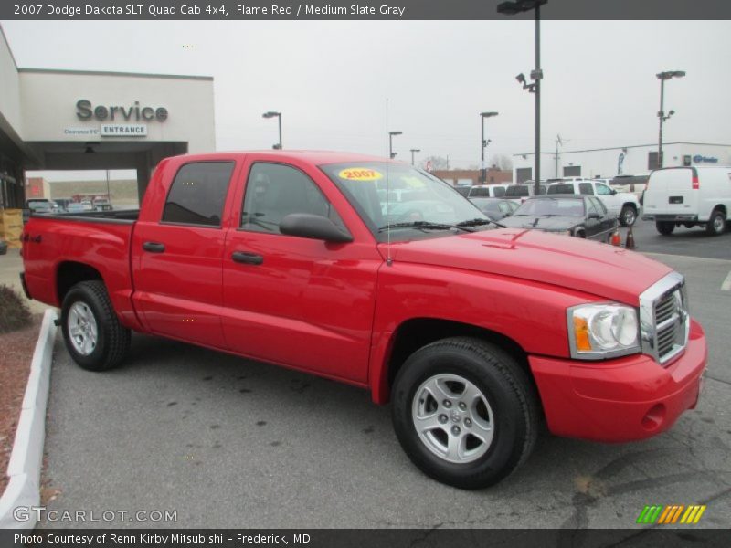 Flame Red / Medium Slate Gray 2007 Dodge Dakota SLT Quad Cab 4x4