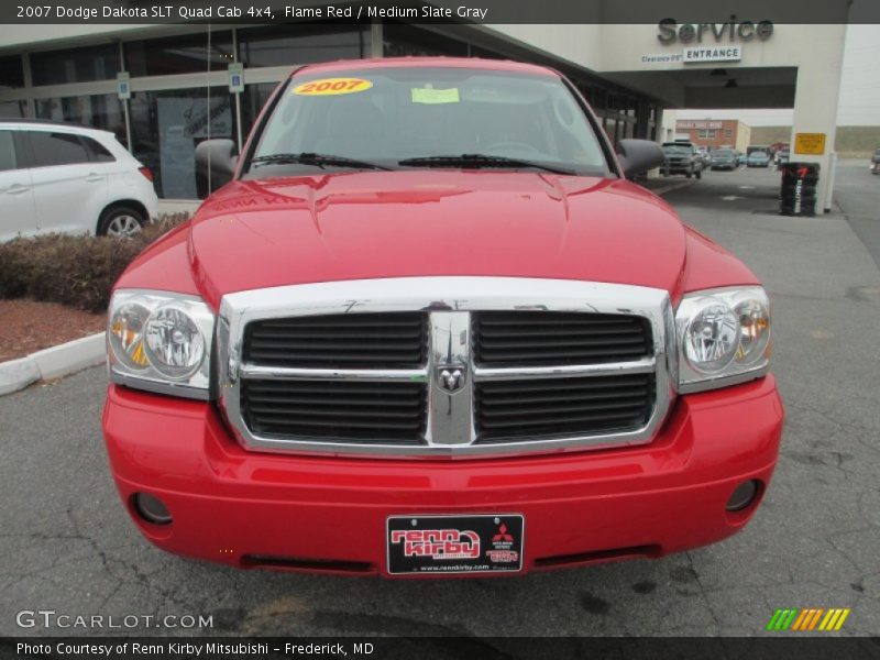 Flame Red / Medium Slate Gray 2007 Dodge Dakota SLT Quad Cab 4x4