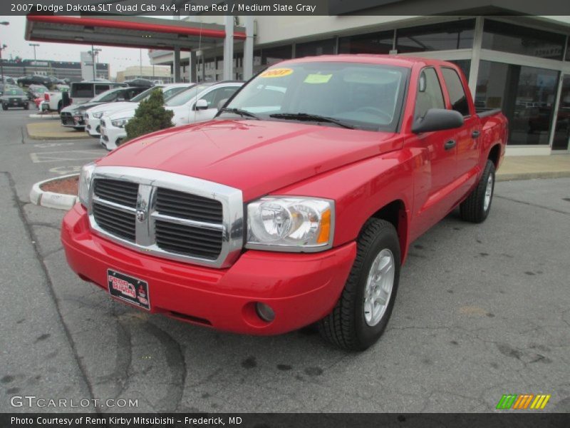 Flame Red / Medium Slate Gray 2007 Dodge Dakota SLT Quad Cab 4x4
