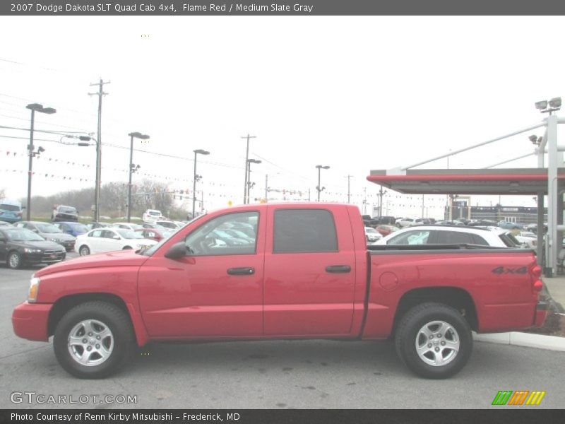 Flame Red / Medium Slate Gray 2007 Dodge Dakota SLT Quad Cab 4x4