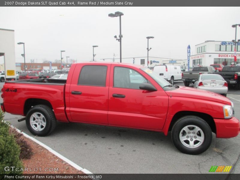 Flame Red / Medium Slate Gray 2007 Dodge Dakota SLT Quad Cab 4x4