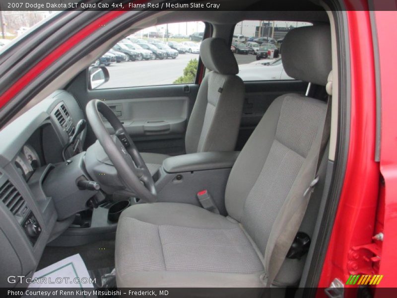 Flame Red / Medium Slate Gray 2007 Dodge Dakota SLT Quad Cab 4x4