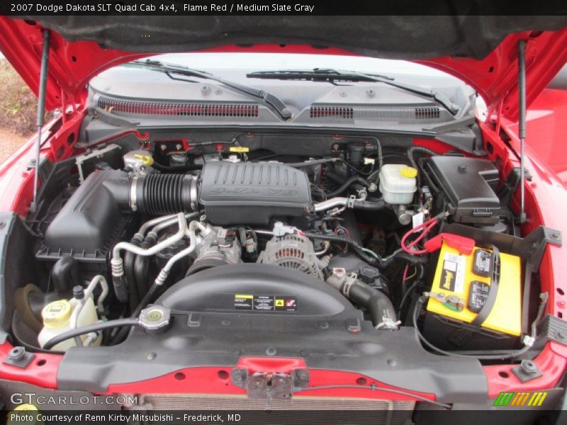 Flame Red / Medium Slate Gray 2007 Dodge Dakota SLT Quad Cab 4x4