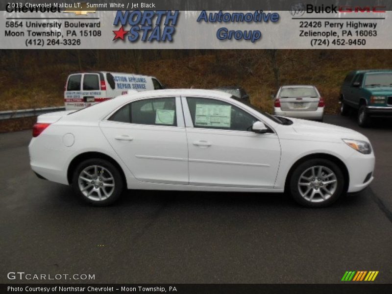 Summit White / Jet Black 2013 Chevrolet Malibu LT