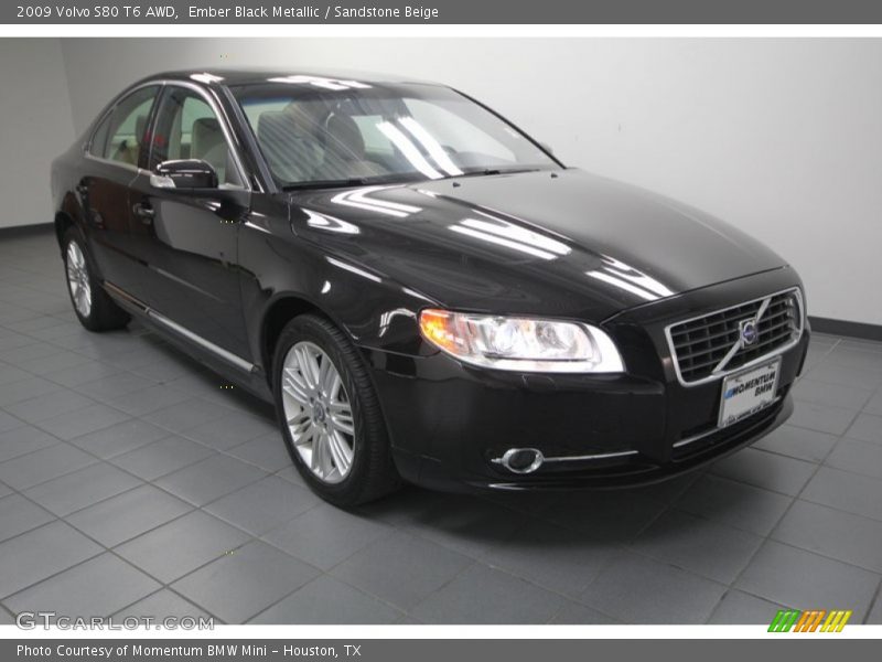 Ember Black Metallic / Sandstone Beige 2009 Volvo S80 T6 AWD