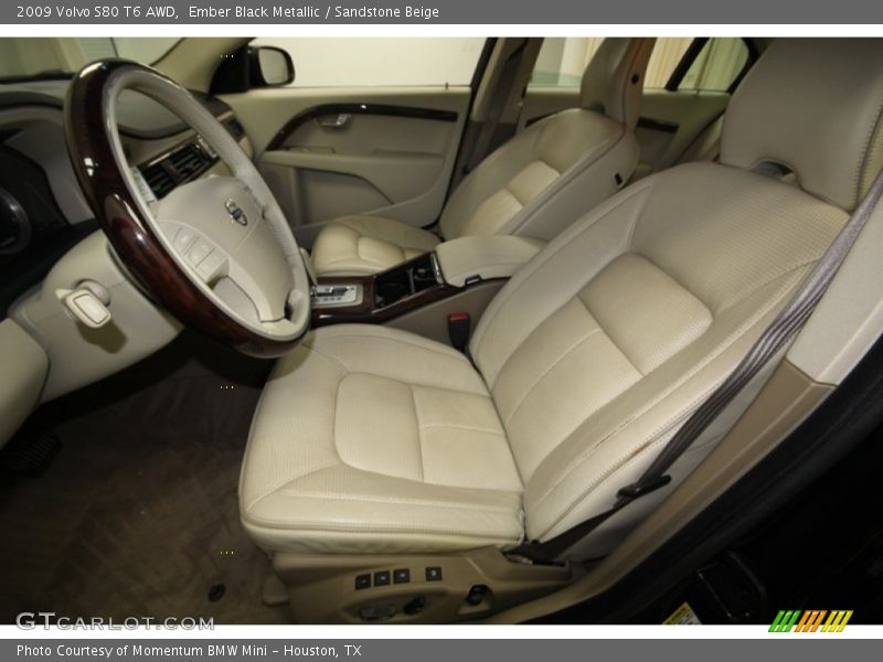 Ember Black Metallic / Sandstone Beige 2009 Volvo S80 T6 AWD