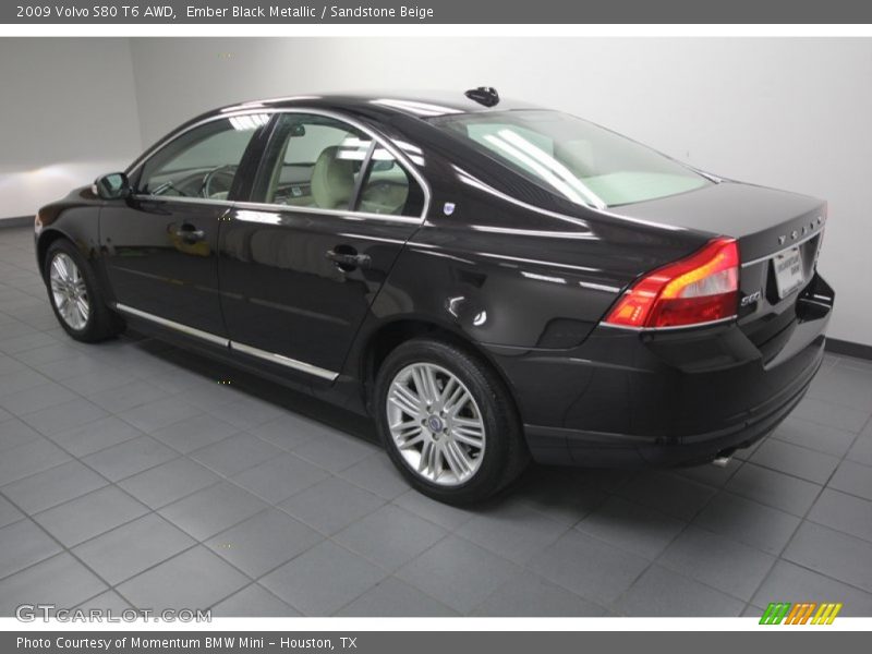 Ember Black Metallic / Sandstone Beige 2009 Volvo S80 T6 AWD