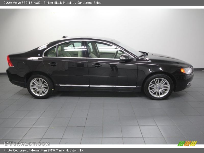 Ember Black Metallic / Sandstone Beige 2009 Volvo S80 T6 AWD