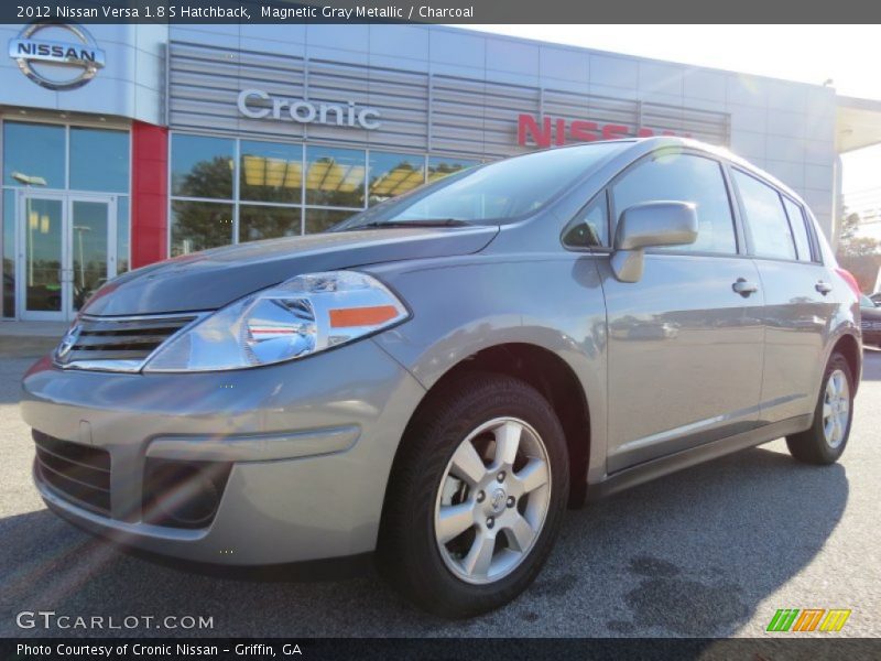 Magnetic Gray Metallic / Charcoal 2012 Nissan Versa 1.8 S Hatchback