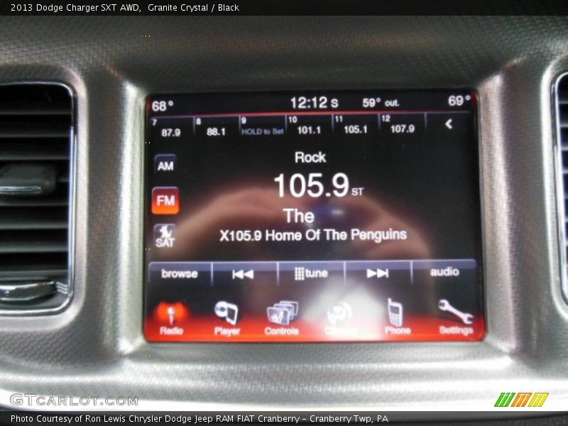Granite Crystal / Black 2013 Dodge Charger SXT AWD