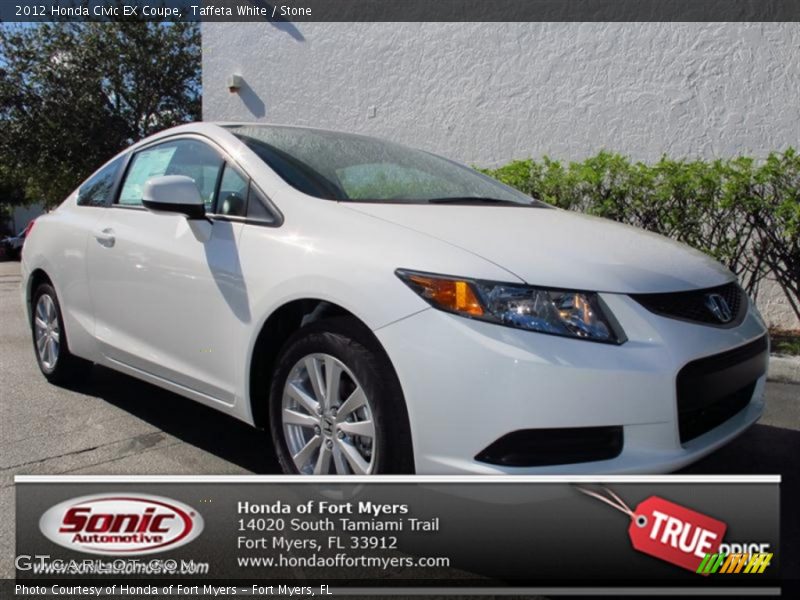 Taffeta White / Stone 2012 Honda Civic EX Coupe