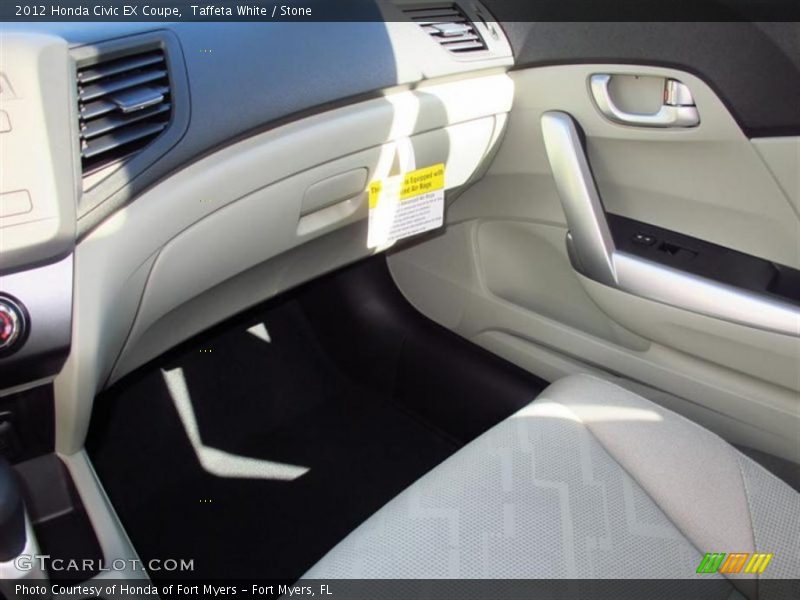 Taffeta White / Stone 2012 Honda Civic EX Coupe