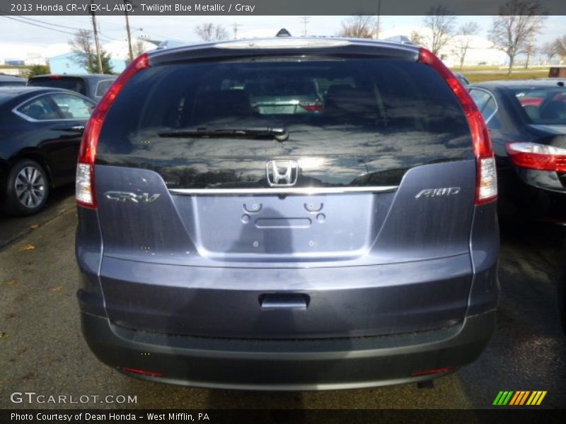 Twilight Blue Metallic / Gray 2013 Honda CR-V EX-L AWD