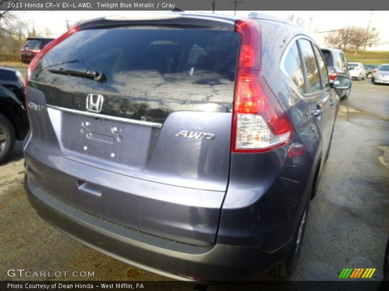Twilight Blue Metallic / Gray 2013 Honda CR-V EX-L AWD