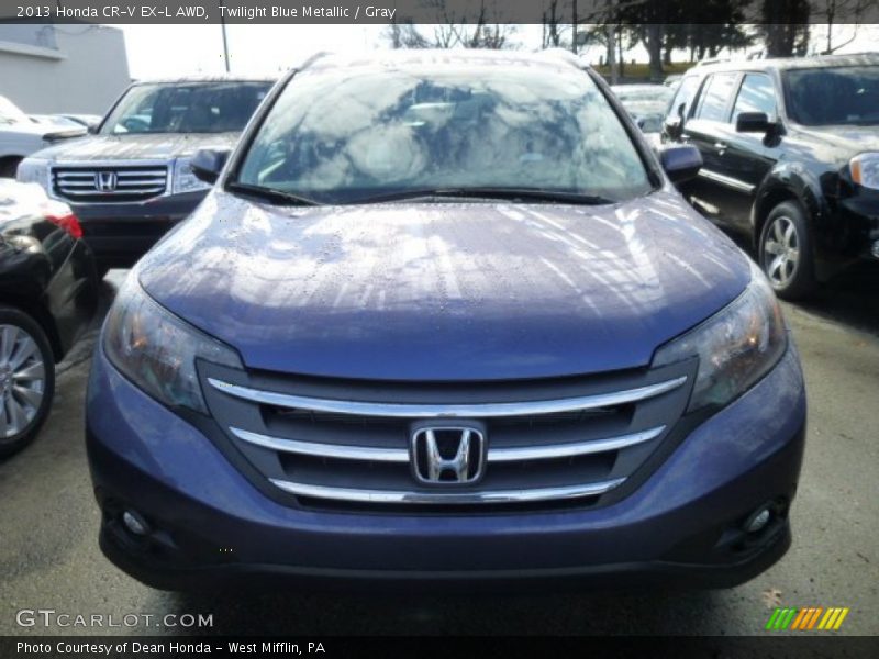 Twilight Blue Metallic / Gray 2013 Honda CR-V EX-L AWD
