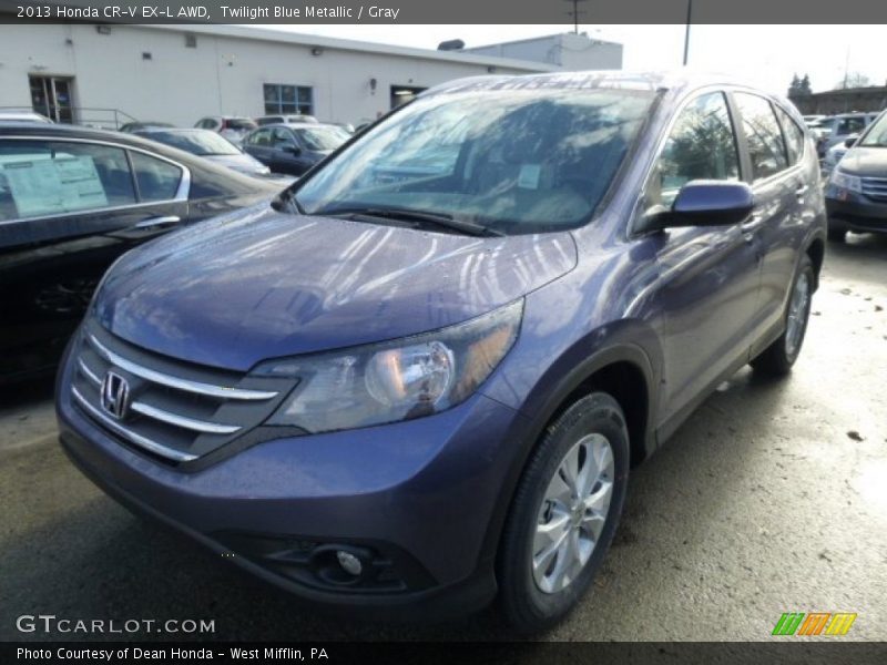 Twilight Blue Metallic / Gray 2013 Honda CR-V EX-L AWD