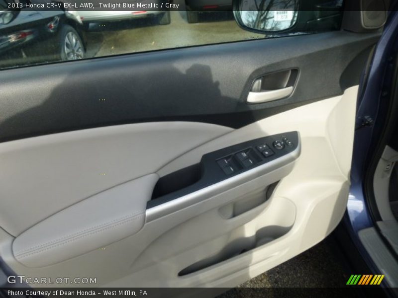 Twilight Blue Metallic / Gray 2013 Honda CR-V EX-L AWD