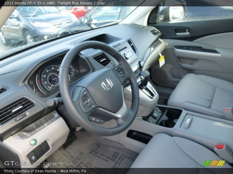 Twilight Blue Metallic / Gray 2013 Honda CR-V EX-L AWD