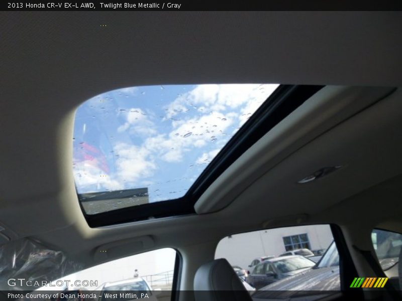 Twilight Blue Metallic / Gray 2013 Honda CR-V EX-L AWD
