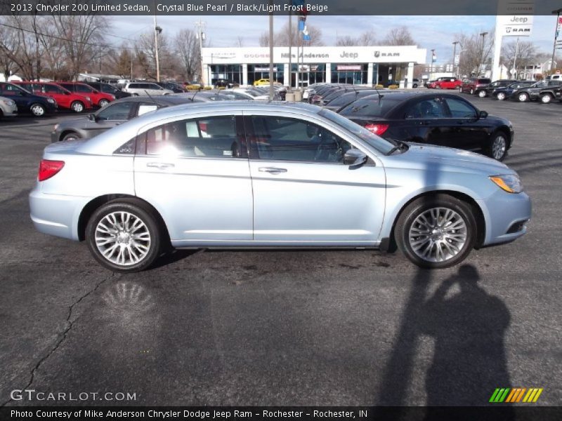 Crystal Blue Pearl / Black/Light Frost Beige 2013 Chrysler 200 Limited Sedan