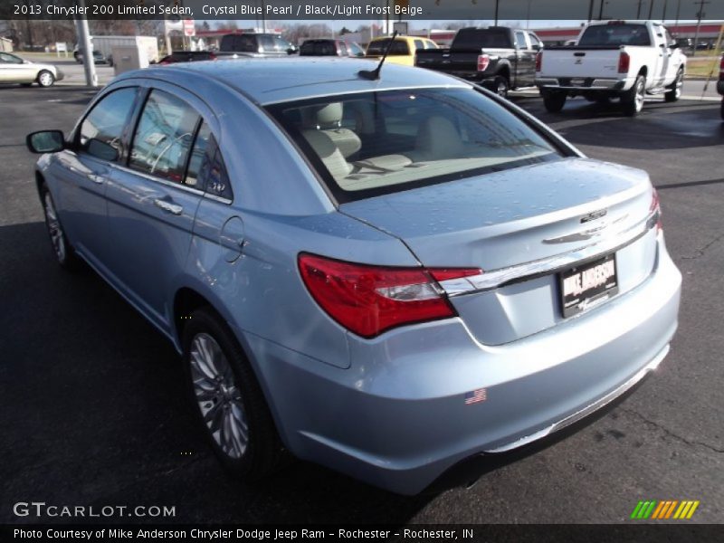 Crystal Blue Pearl / Black/Light Frost Beige 2013 Chrysler 200 Limited Sedan
