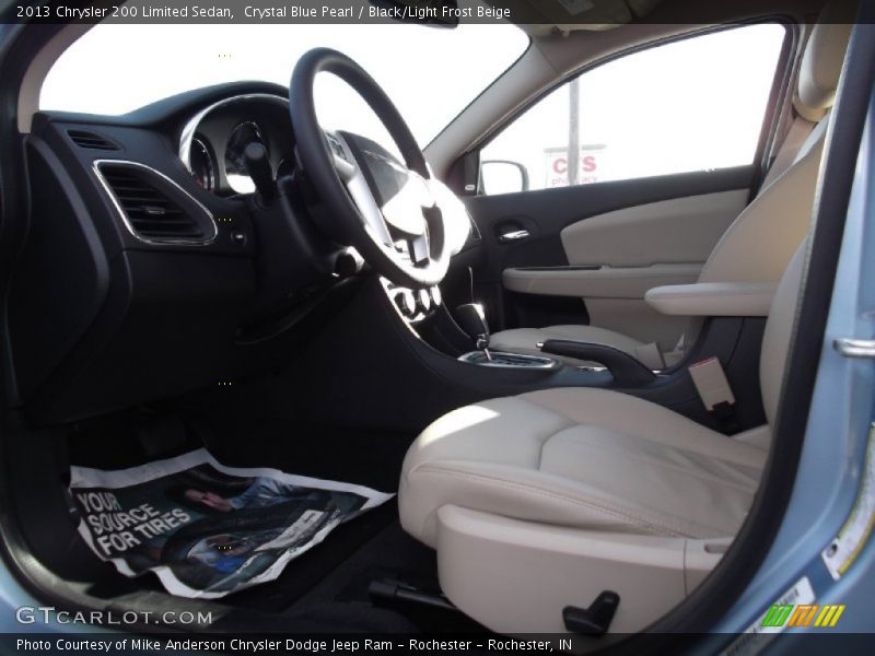 Crystal Blue Pearl / Black/Light Frost Beige 2013 Chrysler 200 Limited Sedan