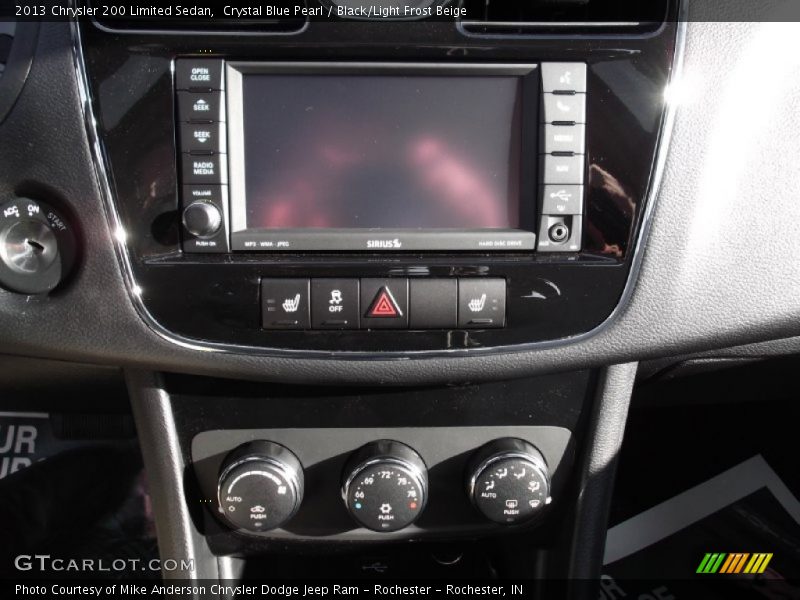 Crystal Blue Pearl / Black/Light Frost Beige 2013 Chrysler 200 Limited Sedan