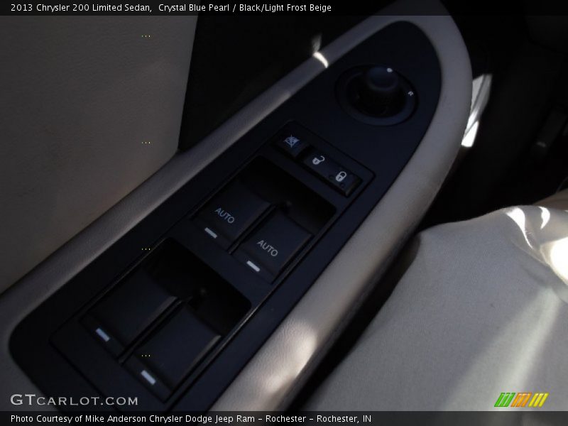 Crystal Blue Pearl / Black/Light Frost Beige 2013 Chrysler 200 Limited Sedan