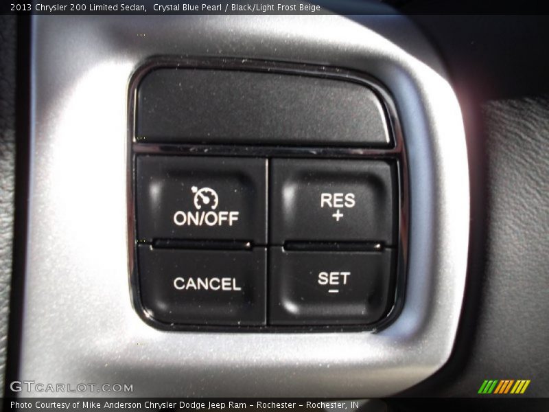 Crystal Blue Pearl / Black/Light Frost Beige 2013 Chrysler 200 Limited Sedan