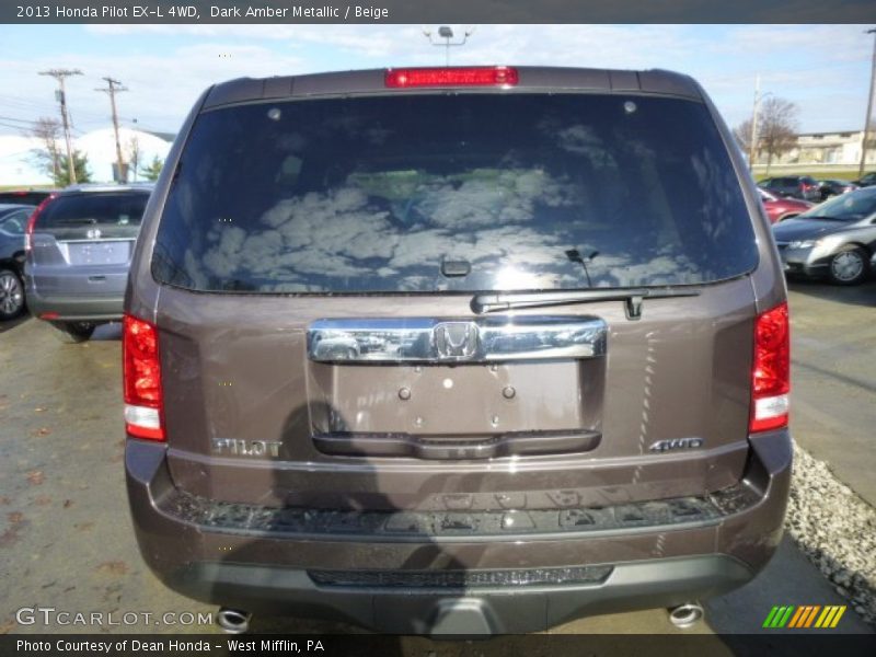 Dark Amber Metallic / Beige 2013 Honda Pilot EX-L 4WD