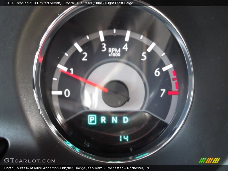 Crystal Blue Pearl / Black/Light Frost Beige 2013 Chrysler 200 Limited Sedan