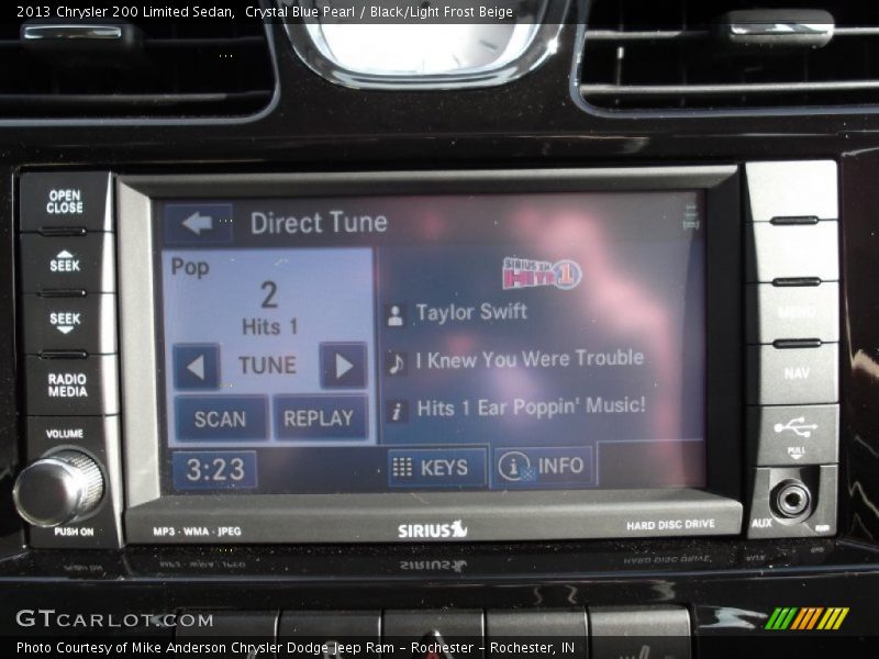 Crystal Blue Pearl / Black/Light Frost Beige 2013 Chrysler 200 Limited Sedan