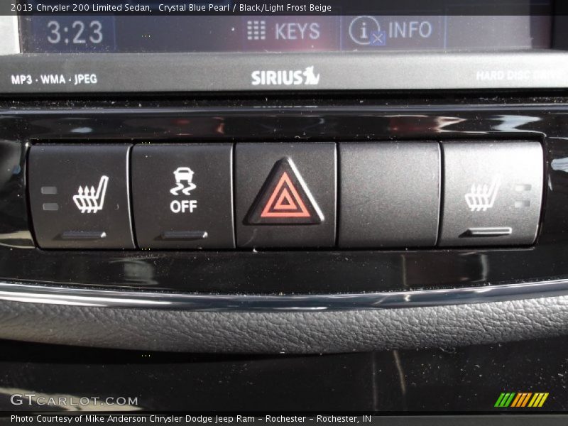 Crystal Blue Pearl / Black/Light Frost Beige 2013 Chrysler 200 Limited Sedan