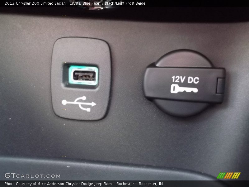 Crystal Blue Pearl / Black/Light Frost Beige 2013 Chrysler 200 Limited Sedan