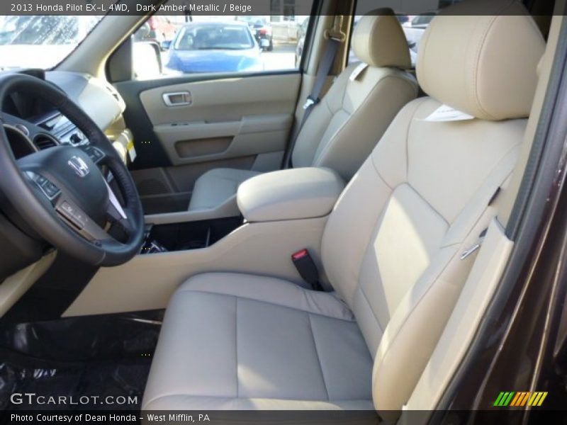 Dark Amber Metallic / Beige 2013 Honda Pilot EX-L 4WD
