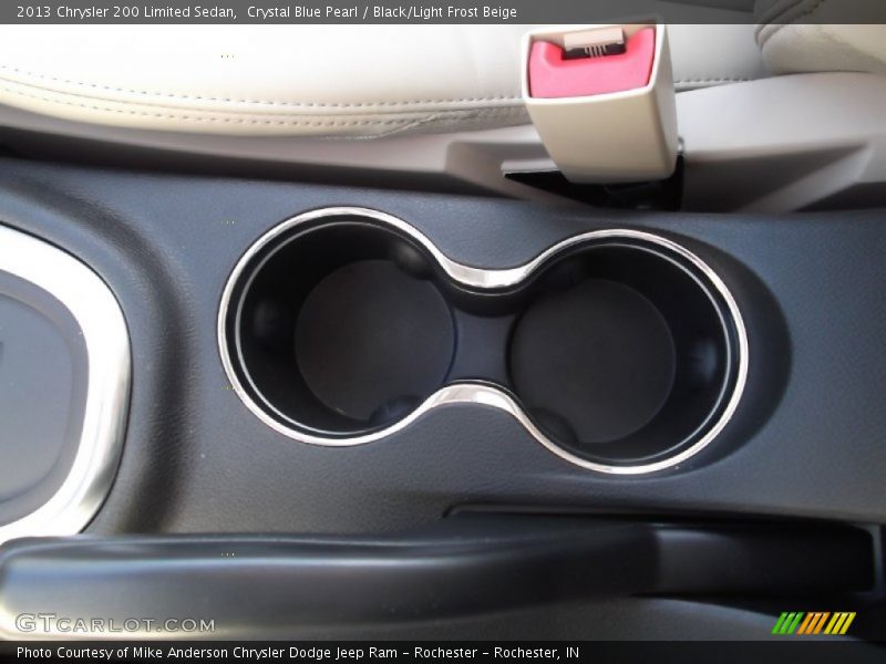 Crystal Blue Pearl / Black/Light Frost Beige 2013 Chrysler 200 Limited Sedan